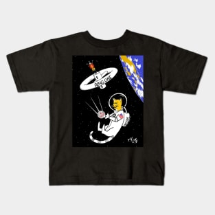 Space Cat in Orbit Kids T-Shirt